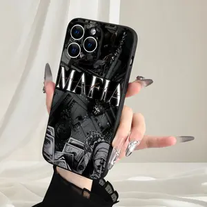 Phone Case - TPU Material Mobile Phone Case with Mafia Pattern, Designed with a Frosted End And Straight Edges, Ideal for Protecting Cameras, Compatible with for iphone Models 17/16/15/14/13/12/11 Pro And Pro Max Plus