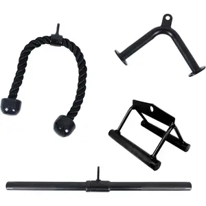 Tricep Press Down Cable Attachment, LAT Pulldown Attachment, Weight Machine Accessories, V Handle with Rotation, Tricep Rope, Rotating Bar, V-Shaped Bar, Multiple Options