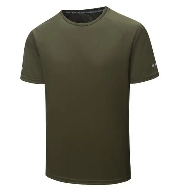 Male Crew Neck Quick Dry Athletic T-Shirt - Lightweight, Breathable, Streamlined Slim Fit Short Sleeve Top for Running, Gym Workouts, Machine Washable, Slim Fit Quick Dry Sports T-Shirt, Natural Movement Without Restriction, Slim-Fitting, Synthetics