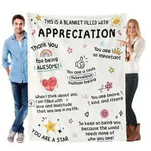 Thank You Gifts for Women, Men, Friend, Appreciation Blanket, Appreciation Gifts for Employee Coworker Teacher Counselor Paraprofessional Volunteer, Inspirational Quote Gift flannel blanket