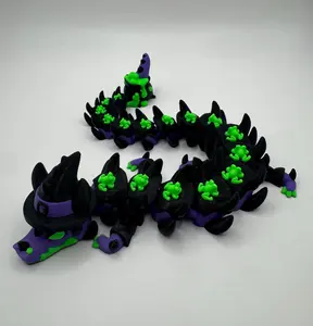 3D Printed Witch Dragon – Black, Purple & Green Halloween Dragon with Frogs/Cauldron Tail | Steven Wolf Design