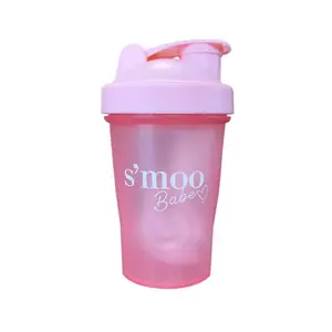 Smoo Classic Ice Shaker Bottle, Shaker Cups for Protein Shakes, Iced Tea & Iced Coffee Cup, Durable and Leakage Proof Blender Bottle Shaker Pink, 16 Oz