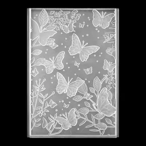 3D Embossing Folders, Textured Flowers Leaves Embossed Template 5x7 Inch Embossing Folder Plastic Embossing Folders for Card Making Scrapbooking Paper Crafts
