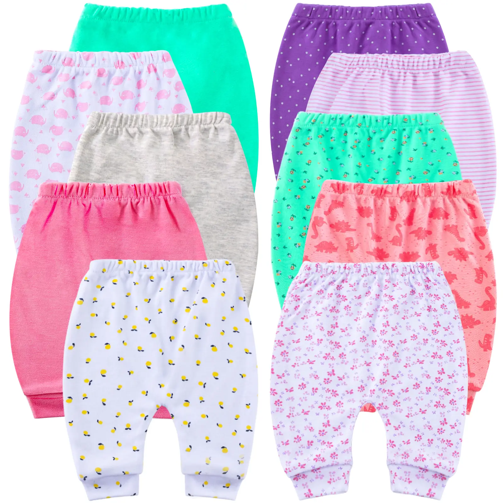 Hakochia Baby Pants – Soft & Comfy with Ample Diaper Room for Girls – Breathable, Comfortable, Perfect for Daily Wear