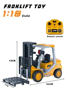 【Akeleo】Remote Control Forklift 1:18Channel Rc Forklift Cranes Construction Toys, w/Boxes/Sound and Light ,Rechargeable Batteries, Kids Forklift Toy Birthday Gifts,Halloween&Christmas gifts