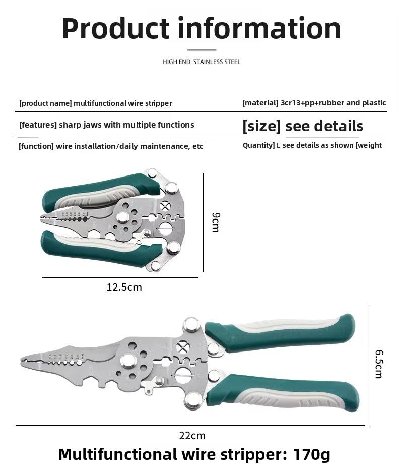Foldable Wire Stripping Pliers, Professional Multifunction Manual Hand Tool, Pulley Design Durable Crimping & Wrapping Pliers