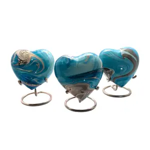 Devine Ocean View Heart Keepsake Urns - High Gloss Mini Cremation Urn