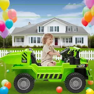 GARVEE 12V 4WD Electric Ride-On Dump Truck Ride On Car for Ages 4-8, with Remote Control, 2 Speeds, Bluetooth Music, Electric Dump Bed, Shovel