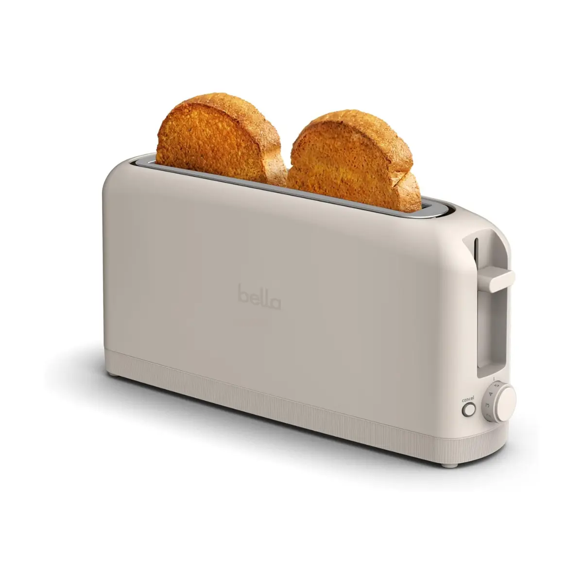bella Fits-Anywhere Slim Toaster, 2 Slice Extra Long & Wide Slot, Oatmilk