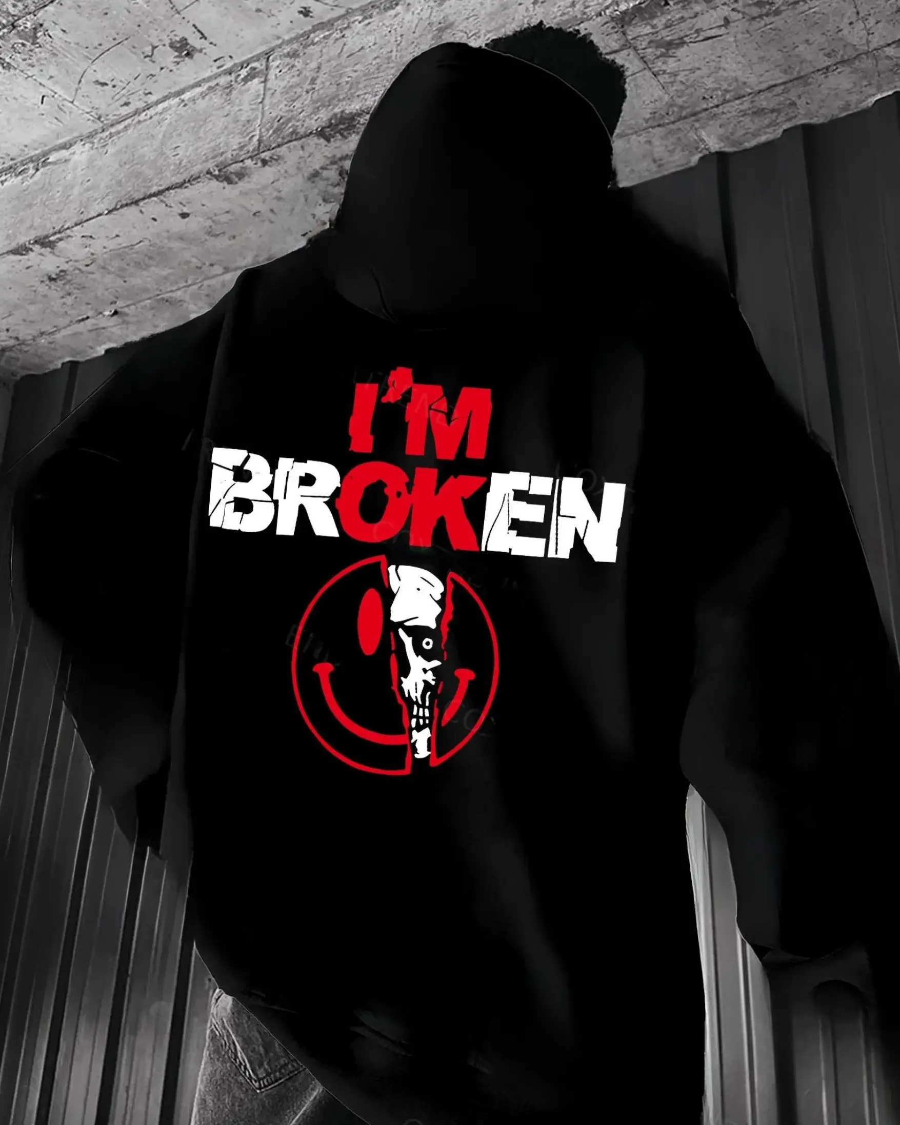 I'm Broken Printed Men's Hoodie, humor t-shirt, sarcastic sweatshirt, dark humor