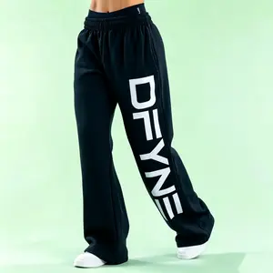 Dfyne Oversized Baggy Joggers for Women High Waisted Sweatpants with Graphic Print Loose Fit Athletic Track Pants for Gym & Streetwear