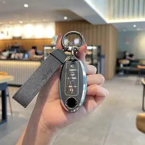 For TPU Protective Key Fob Cover Case Compatible with Nissan 2007-2012 Altima 2009-2014 Maxima Murano for Infiniti FX35 FX37 FX50 G25 G35 G37 Q40 Q60 QX70 Smart Key Fob