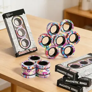 Magnetic Fidget Spinner Rings 3 Pack – Stress Relief Therapy Toys for Boys & Girls, Perfect Gift Idea