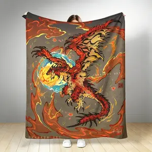 Monster Hunter Design Art Print Blanket Soft Throw Blanket Cool Bedroom Blanket Air-conditioned Room Blanket Warm Nap Blanket for Home & Office Flannel Throw Blankets Kids & Adults Blanket AC Blanket Gamer Graphic Father's Day Gift Idea Graduation Gift