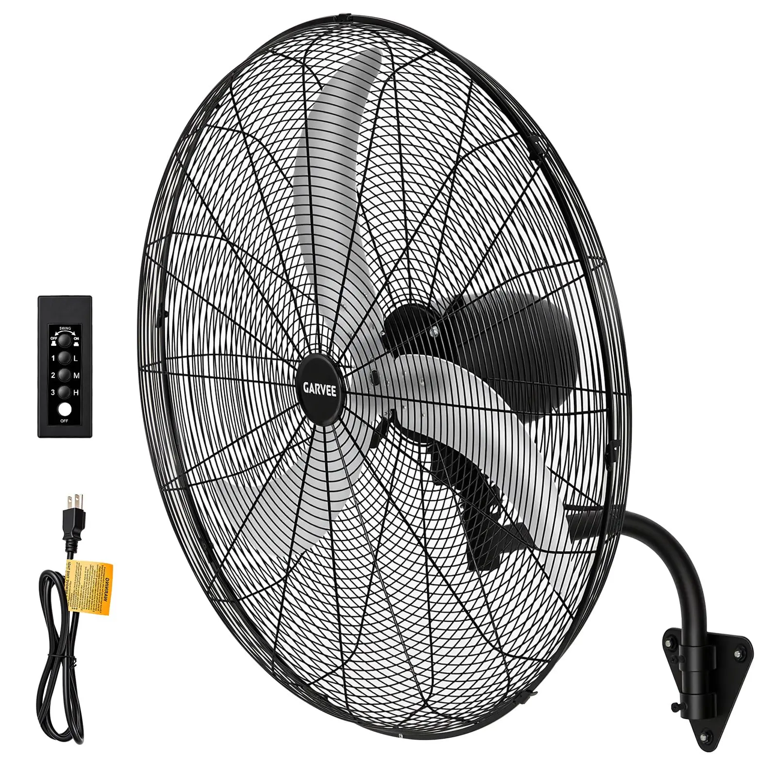 24 Inch Wall-Mount Misting Fan, 3 Speed High Velocity 7000 CFM Industrial Wall Fan with Controller, IP44 Waterproof Oscillating Wall Fan for Home, Offices, Garage, Commercial, Warehouse