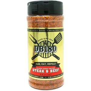 DB180 Steak & Beef Rub Golden Ticket Edition - Flavorful Spice Blend - 12oz BBQ Seasoning for Steaks, Burgers, & Briskets