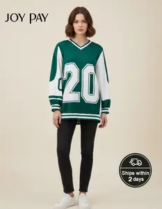 JOYPAY Baddie Plus Size Varsity Dress Number 20 Oversized Jersey Shirt Streetwear Sweatshirt for Curvy Women Casual Loose Fit Black Comfy Lightweight