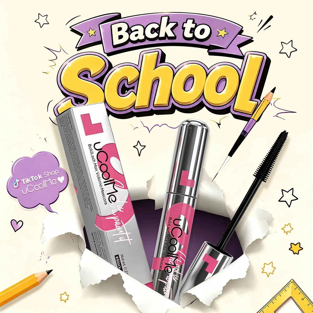 Spider Web Tubing Mascara Easy to Remove Waterproof Sweat Proof Smudge Proof 24H Long Lasting uCoolMe Bold Lash Max Volume Mascara Liquid Mascara Makeup Cosmetics,back to school