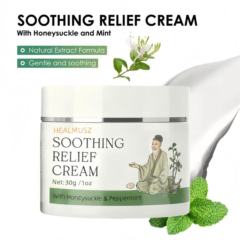 Herbal Sensitive Skincare Cream with Honeysuckle & Peppermint 30g Natural Soothing Ointment for Eczema Psoriasis & Itching Gentle for All Ages