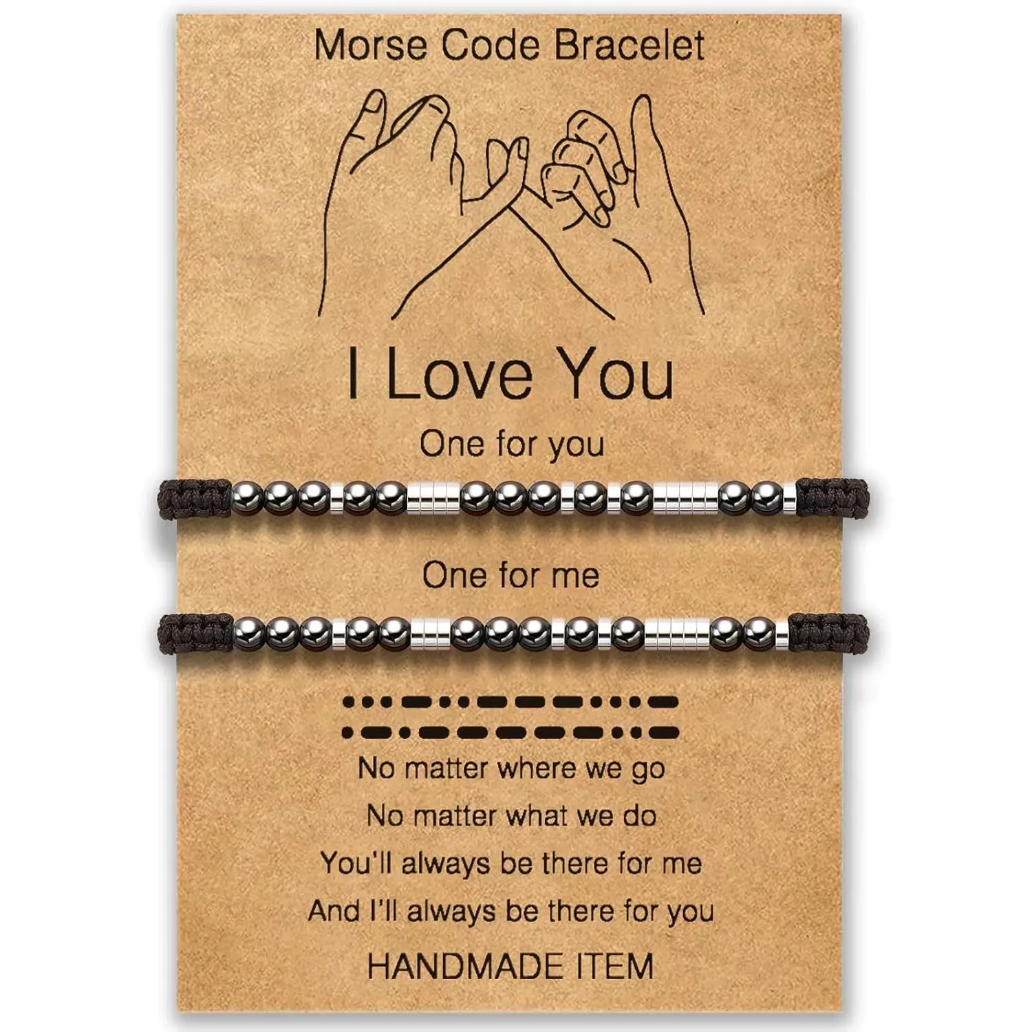 Morse Code "I Love You" Couples Bangles, 10.5 Inch Soulmate Fashion Bracelets - Anniversary Gifts for Him/Her, To My Husband Long Distance Relationship Costume Jewelry