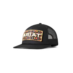 Ariat Hats Unisex Embroidered Southwest Black Mesh Back Snapback Patch Cap - A300085201