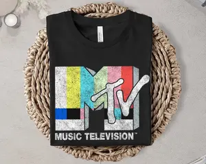 Classic MTV Vintage TV Signal Logo T-Shirt, Music Television Logo Shirt, MTV Logo T-shirt