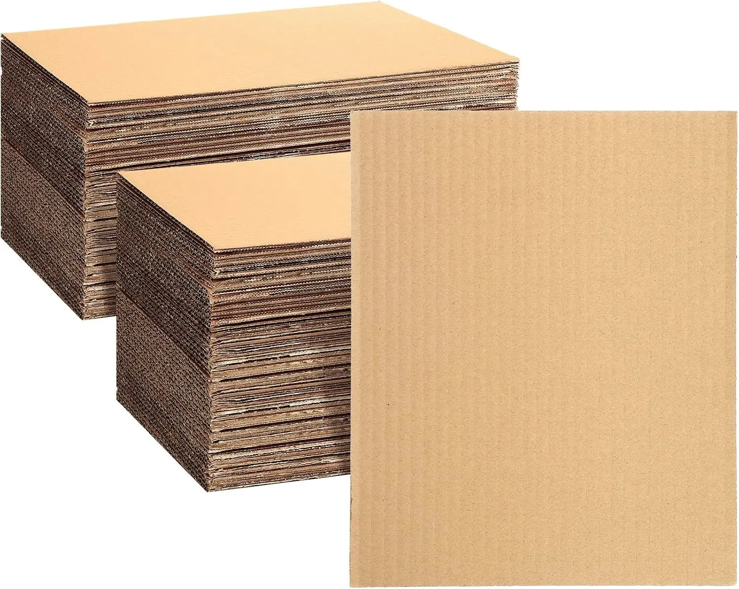 100 Pcs Corrugated Cardboard Sheets Set Corrugated Packaging Pads Paper Flat Cardboard Filler Inserts Sheet Pads Rectangle for Delivering Packing Separators Art Crafts Supplies (Brown, 8 x 10 Inch)