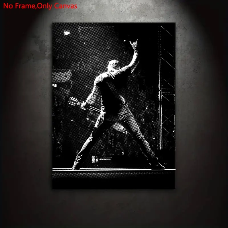 Unframed Painting, Frameless Canvas Painting Print Poster, Classic Realistic Art, Band Vocalist James Hetfield, Modern Home Decor, perfect gift for music culture enthusiasts, ideal for bedroom, living room, kitchen, wall decoration