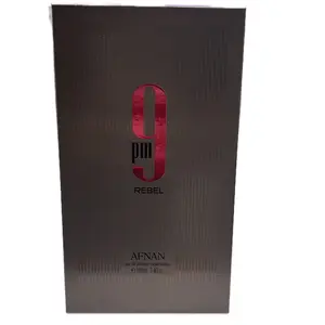 Afnan 9PM Rebel Eau de Parfum Spray Unisex 3.4 Oz Woody Amber Scent with Mandarin Pineapple & Cedarwood Notes