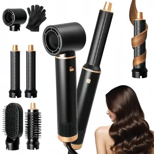 5-In-1 Hot Air Comb Set, Negative Ion High-Speed Hair Dryer, Automatic Curling Iron, 110000rpm Fast Drying, Multi-Function Styling Kit