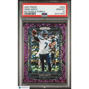2022 Panini Prizm Purple No Huddle Prizm /35 Geno Smith #254 PSA 10 Seahawks