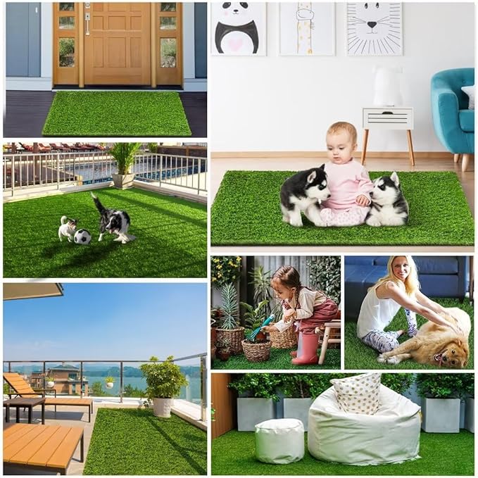 Professional Dog Grass Mat, Artificial Grass Turf, Large Outdoor Rug Patio Lawn Decoration, Easy to Clean with Drainage Holes (48x32 inch)