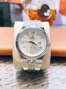 Znids Steel Business Watch, Gears Bezel Honeycomb Dial Calendar Display, Unisex Casual Analog Wristwatch for All Seasons, Quartz Wristwatch