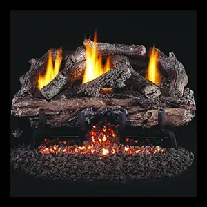 Real Fyre Charred Aged Split Oak Vent-Free Gas Log Set Insert