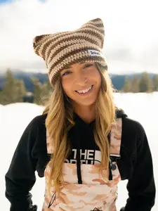 2minus1 Unisex Knitted Ears Cap Stripped Winter Warm Y2k Beanies Hats Trendy Soft Cap