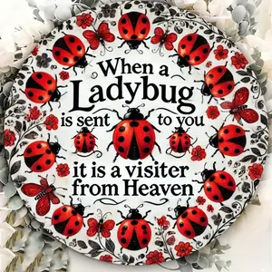 1pc Charming Vintage Ladybug Metal Wall Art - 7.8 Inch Round Metal Sign, Suitable For Home, Bar, Cafe And Garage Decor  Ideal For Wedding And Birthday Party Decoration, Perfect Room Decor Print Tin
