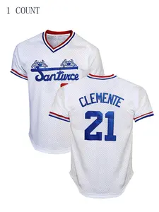 Men's Letter Embroidery V Neck Baseball Jersey, Casual Loose Striped Print Short Sleeve Button Sports T-shirt, Breathable Baseball Top for Outdoor Sports, Stylish Jersey