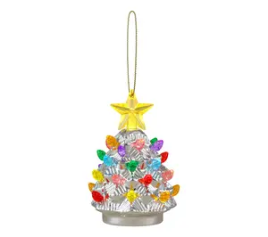 Mr. Christmas 4" Shatterproof Ornament Silver Tree