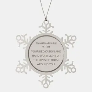 Remarkable Actuary Gifts, Your dedication and hard work, Inspirational Birthday Christmas Unique Snowflake Ornament For Actuary, Coworkers, Men, Women, Friends
