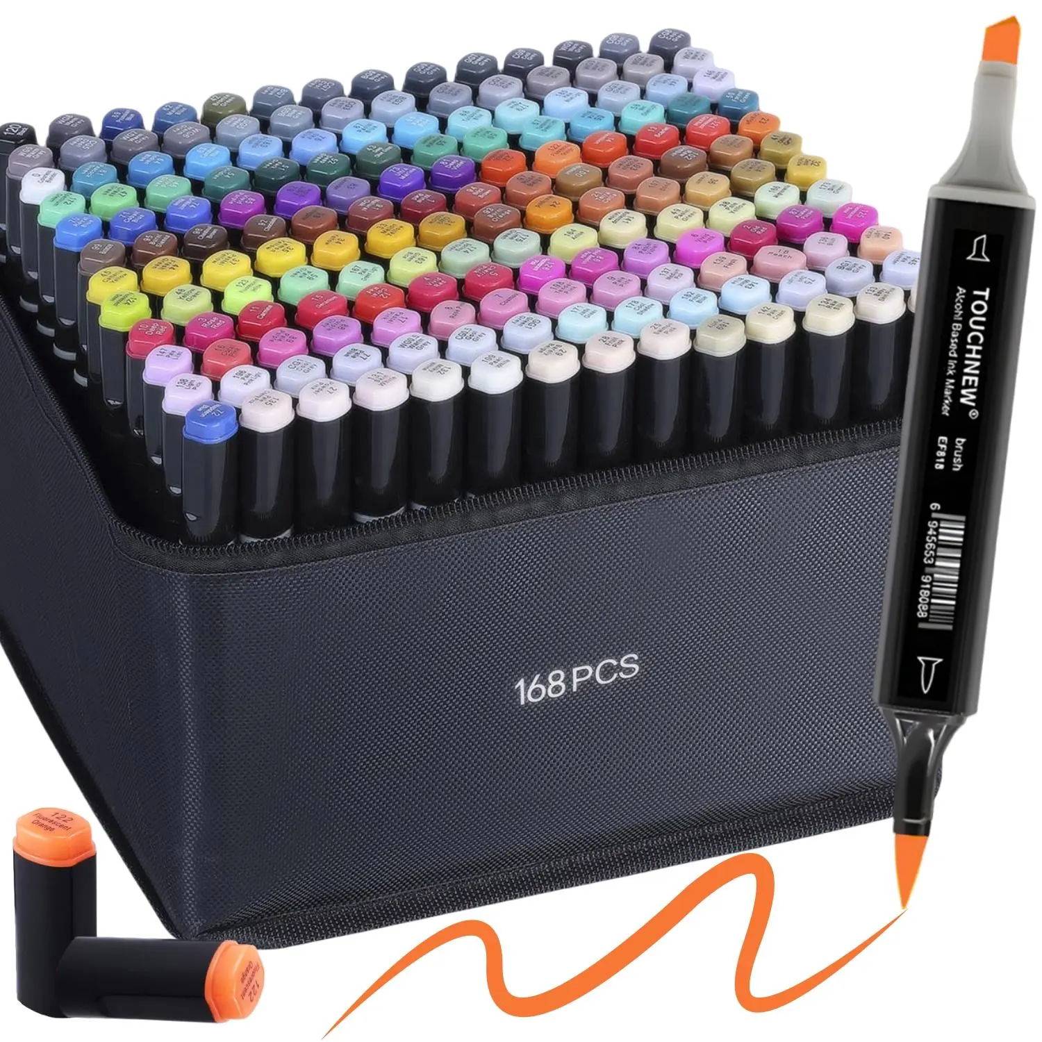 Dual Tip Brush Marker Pen Set, 30/60/80/168 Colors Soft Brush Markers, Art Markers for Lettering Cards Drawing Coloring Illustrations