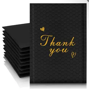 Bubble Mailer Envelope Packaging Solution for Your Needs Black with Gold Thank You Design