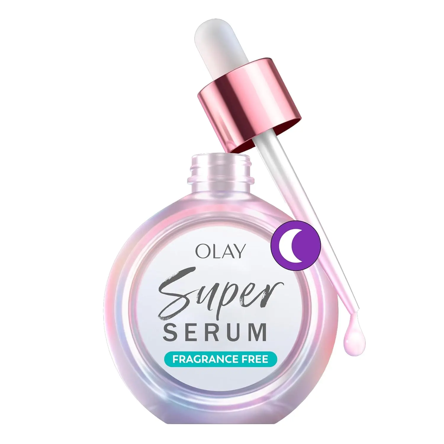 Olay Super Serum Night Repair, Fragrance-Free - Niacinamide, Peptide, Salicylic & Lactic Acid, Glycerin​- 5-in-1 Skin Care Benefits - Hydrating, Evens Tone, Reduces Dark Spots, Anti-Aging, 1.0 Oz