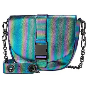 Sharif Legacy Leather Flap Saddle Crossbody Bag with Chain Extension