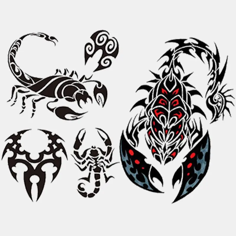 2 Pcs Temporary Sticker Tattoos, Realistic Scorpion Design, Unisex Body Art, Perfect for Parties, Halloween, Friends, Family