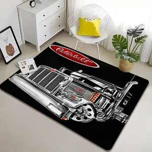 Hardcore Mechanical Peterbilt Truck Rug, Car Culture Lover Gift, Cool Atmosphere Entrance Mat, High Fit for Truck Enthusiasts, Decorative Rugs