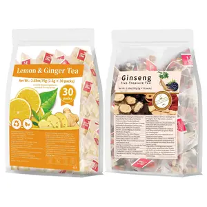 Lemon Ginger Tea And Ginseng Five Treasure Tea, Lemon & Ginger Herbal Tea, Lemon Ginger Tea Bags, Ginger Lemon Tea