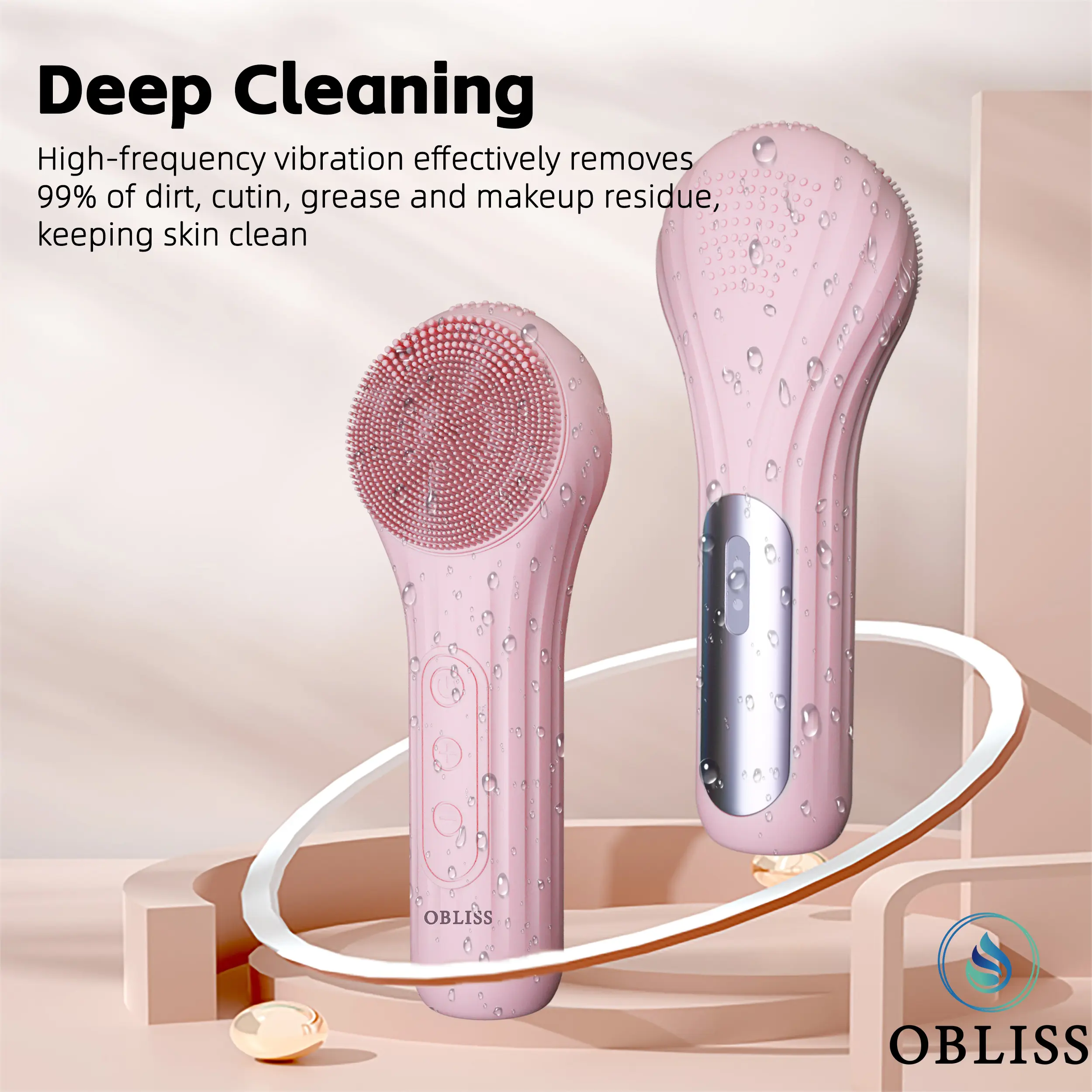 OBLISS Clean - Smart Facial Cleansing Device with Silicone Brush &  Anti-Aging Heating Massager, Deep Cleansing, Suitable for All Skin Types. -  TikTok Shop