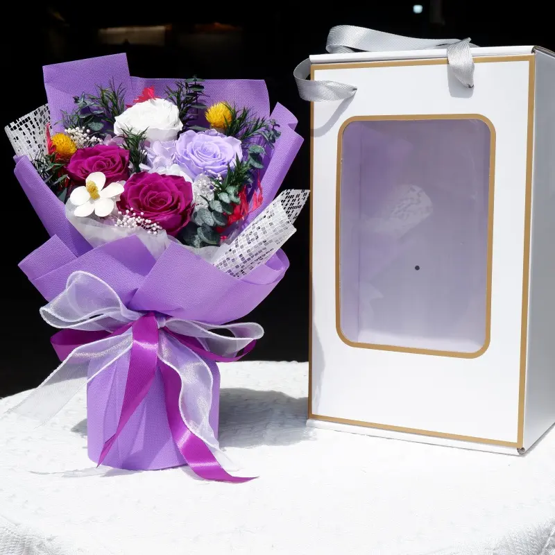 Forever Flower Gifts for Her: Romantic Flowers for Graduation-Daughter Girlfriend Wife Mom Grandma-Preserved Rose Bouquets-Flowers for Delivery Prime on Birthday Anniversary Valentines