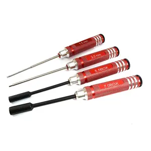 4pcs RC Tool Set, 1.5, 2mm Allen + 5.5 & 7 Hex Socket