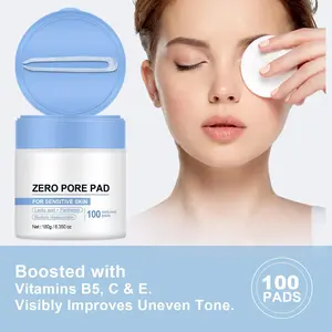 100pads Zero Pore Cleansing Pad, Zero Pore Pad, Double Textured Facial Toner with 4.5% AHA Lactic Acid and 0.45% BHA Salicylic Acid for All Skin Types